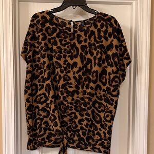 SHEIN Brown Leopard Print Blouse
